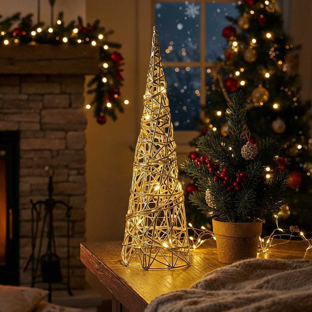Kalėdinis medis su LED šviesa Kegel Auksinis 20 LED 40 cm