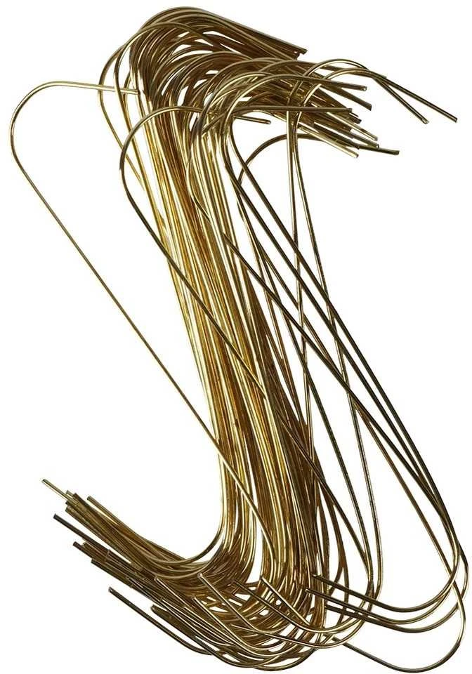 KOOPMAN Kalėdinių žaisliukų kabliukai 150 vnt., 4 / 6 cm, auksiniai