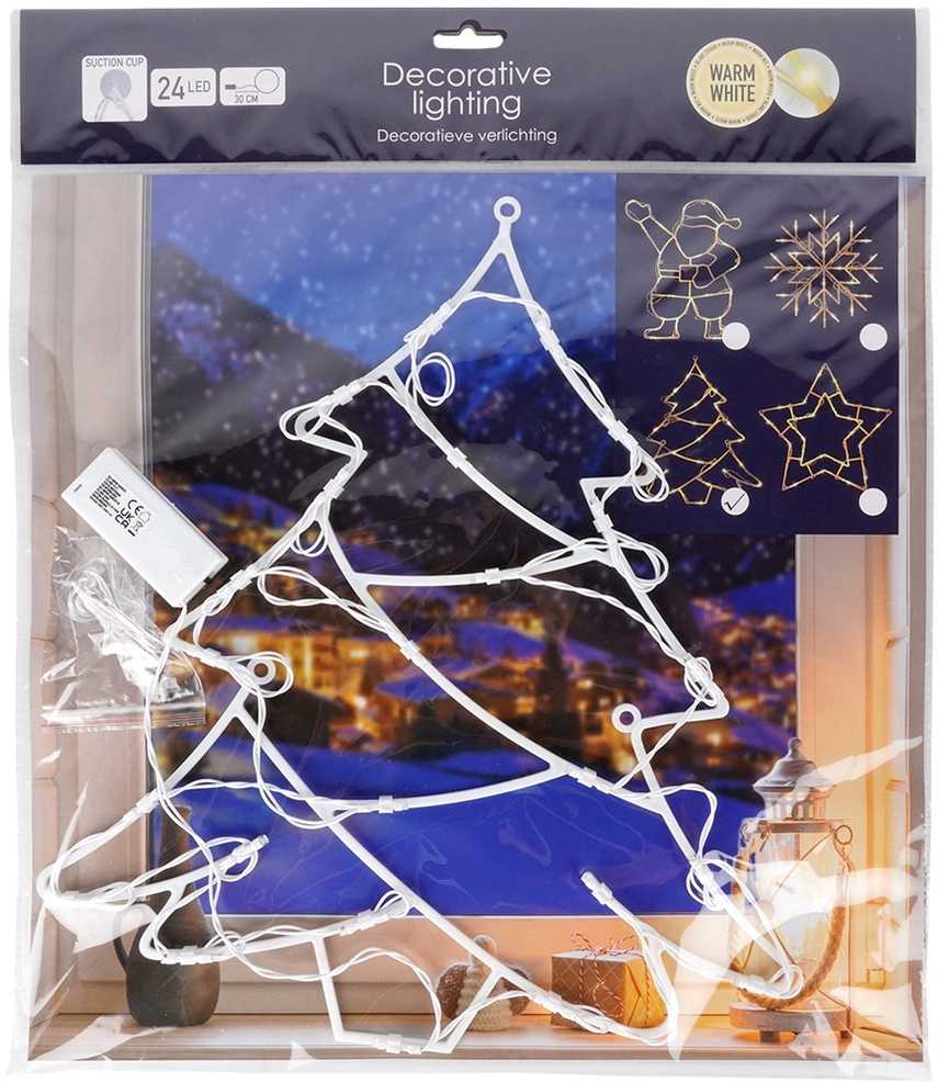 Kalėdų dekoracija Langams 24 LED 36x41 cm - Kalėdų apšvietimas - Dekoracijos