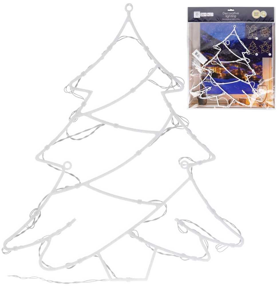 Kalėdų dekoracija Langams 24 LED 36x41 cm - Kalėdų apšvietimas - Dekoracijos