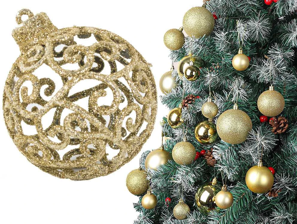 Christmas medžio tops 6/4/3 cm kit 100 pieces Gold