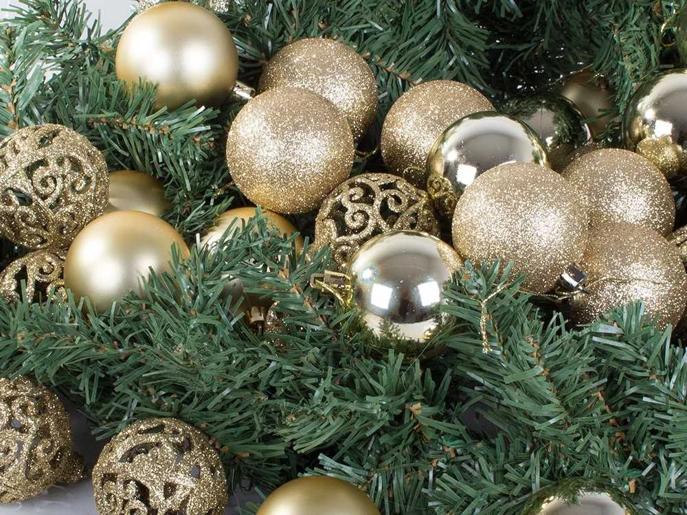 Christmas medžio tops 6/4/3 cm kit 100 pieces Gold
