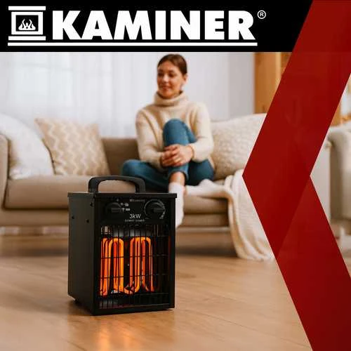 Elektrinis šildytuvas Kaminer 3000W, IPX4