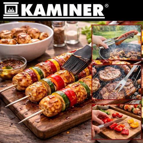 Grilio įrankių rinkinys - 5 vnt. Kaminer 27182