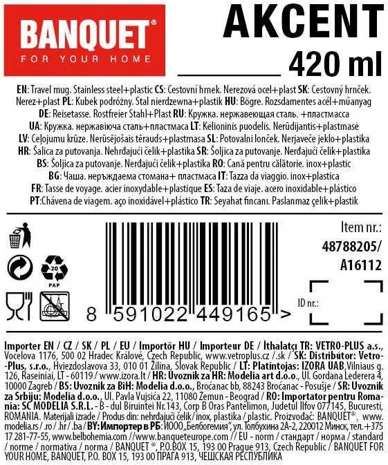 Banquet termo gertuvė 420ml "Akcent"