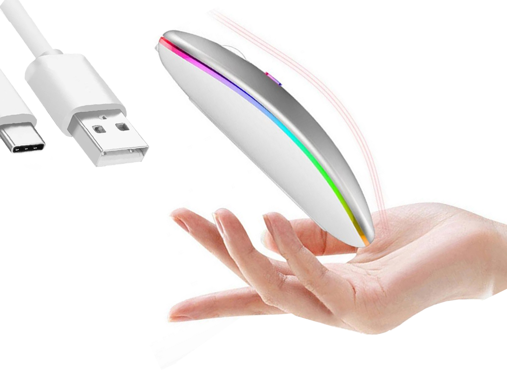 Belaidė pelė su RGB apšvietimu ir USB-C jungtimi