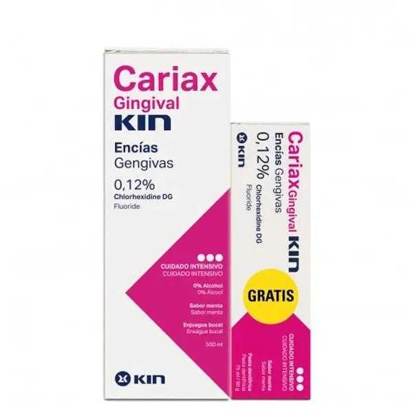Kin Cariax dantenų skalavimo skystis 500ml + dantų pasta 75ml