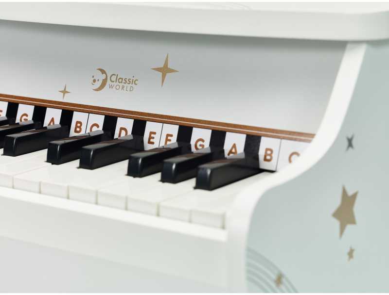 Classic World Medinis Pianinas Vaikams su Mokymosi Knyga