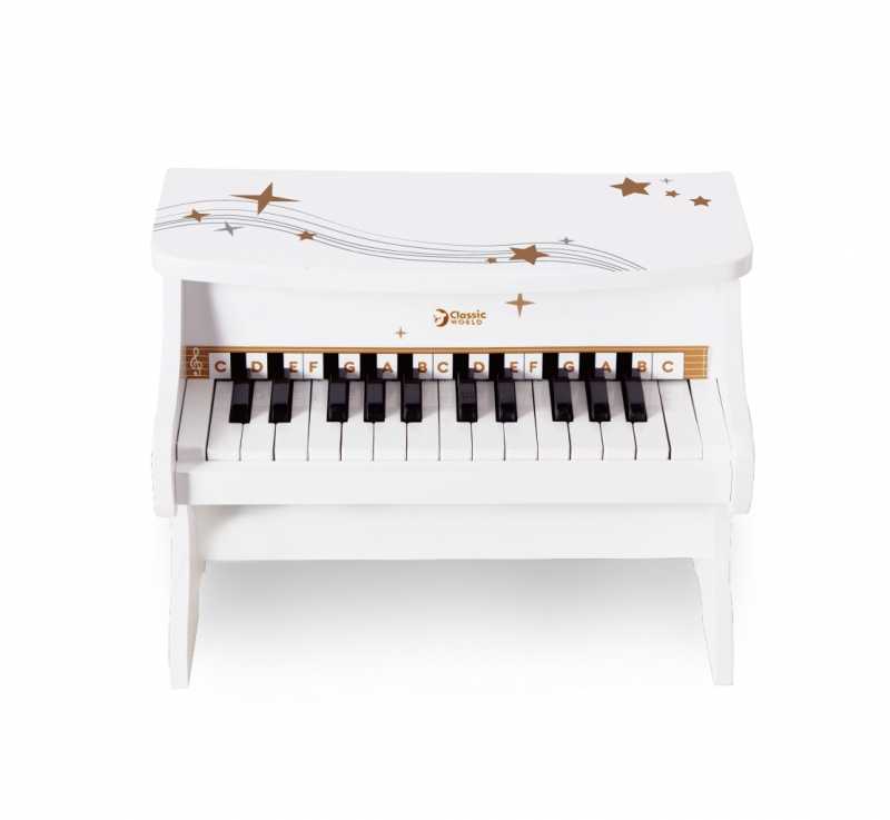 Classic World Medinis Pianinas Vaikams su Mokymosi Knyga