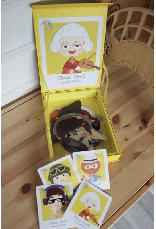 CLASSIC WORLD Magnetinė Dėlionė Mada Berniukams 32 vnt.