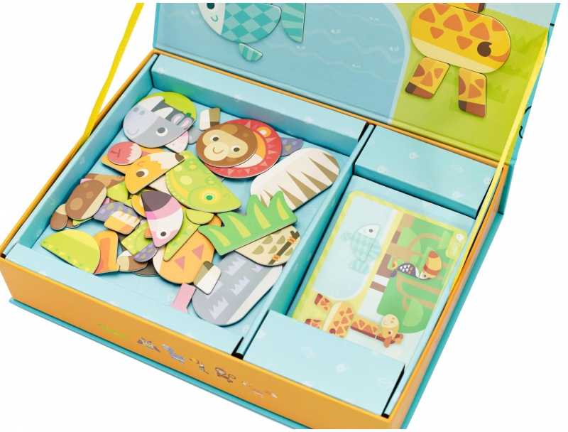 Žaislinė Lavinamoji medinė magnetinė dėlionė, 60 vnt., CLASSIC WORLD