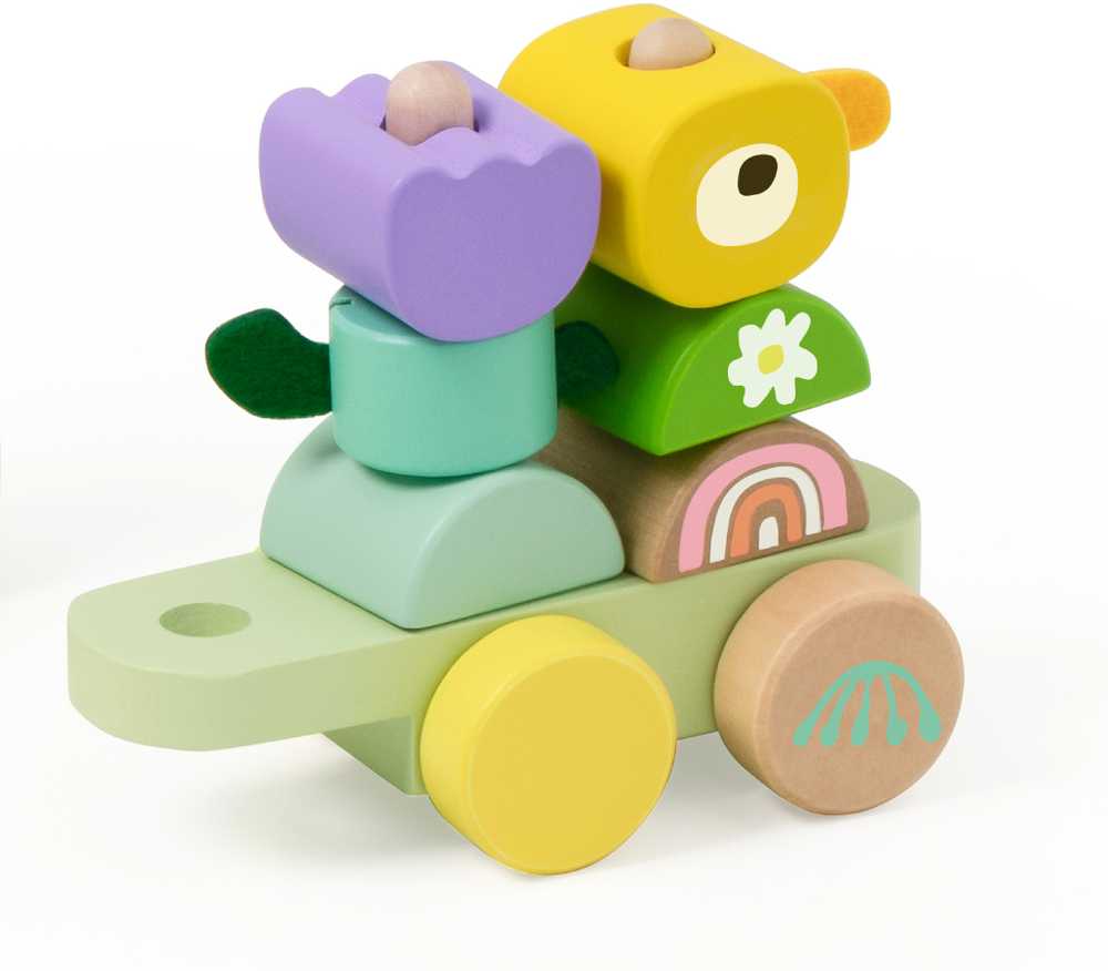 Classic World medinė Montessori Gąsienicos traukinys su 27 detalėmis