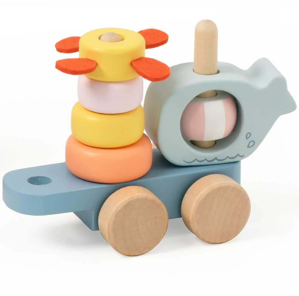 Classic World Montessori Žaislas - Ocean Kolejka, Medinė, Pastelinės Spalvos