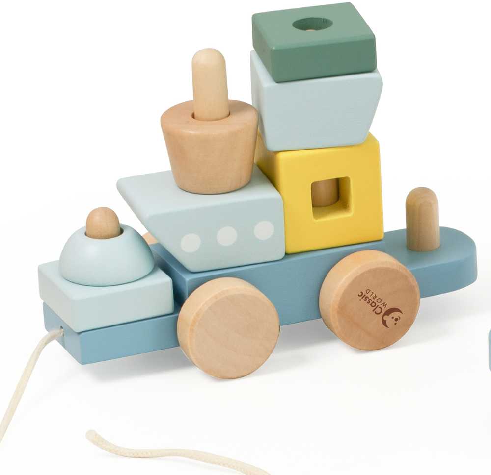 Classic World Montessori Žaislas - Ocean Kolejka, Medinė, Pastelinės Spalvos