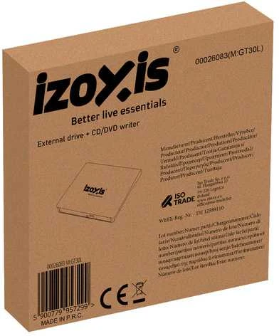Išorinis diskas + CD/DVD įrašymo įrenginys Izoxis 26083