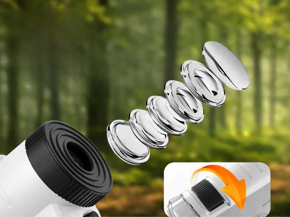 Kompaktiškas mikroskopas lupa mobiliam telefonui, 200x didinimas