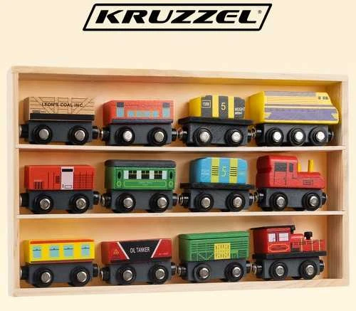 Wooden train set 12 pcs Kruzzel 23522