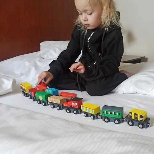 Wooden train set 12 pcs Kruzzel 23522