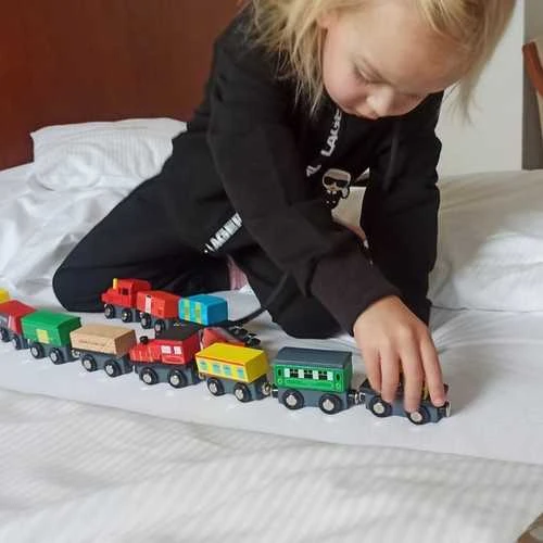 Wooden train set 12 pcs Kruzzel 23522