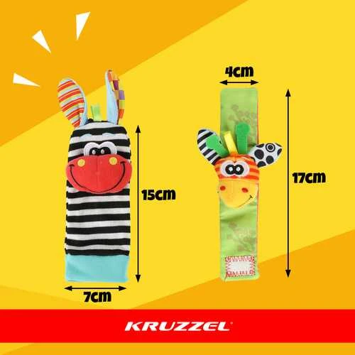 Kūdikių barškučiai - 4 vnt. rinkinys Kruzzel 25068