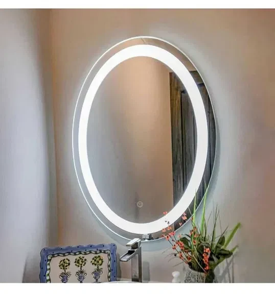 LED Apšviestas Veidrodis 80 cm Su Lietiminiu Jungikliu