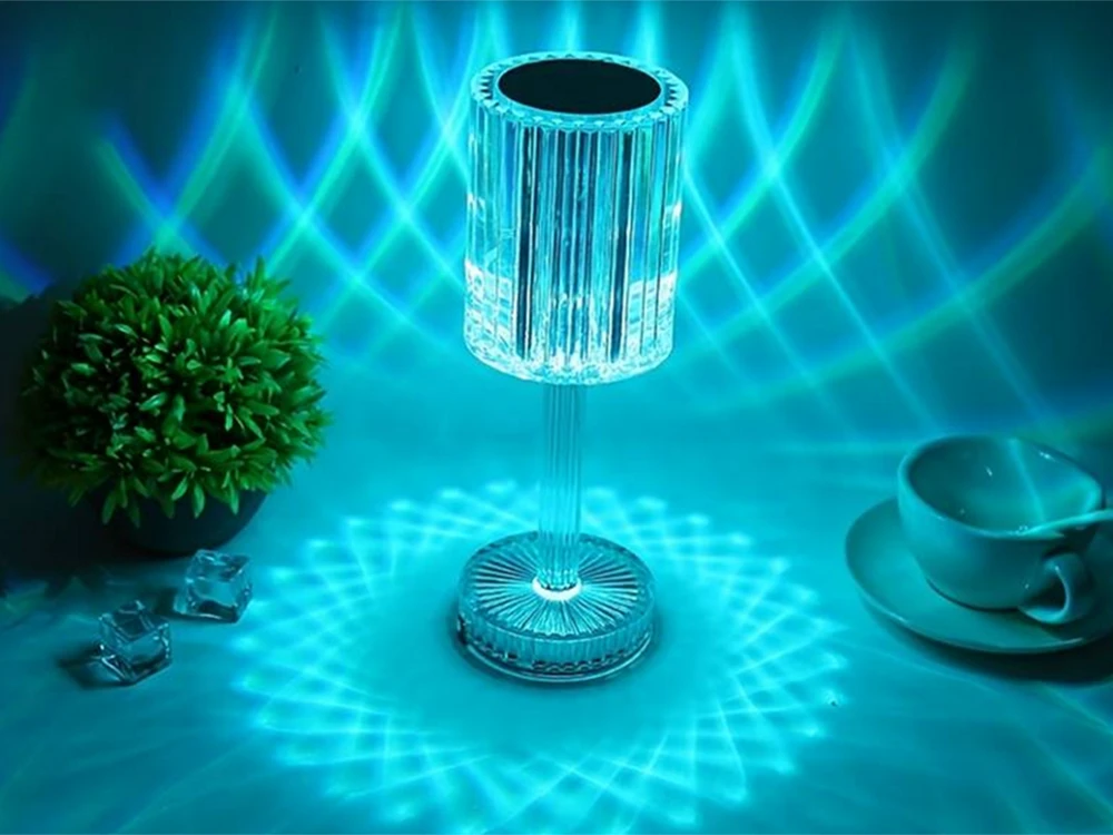 Stalinė naktinė lempa su RGB apšvietimu ir nuotoliniu valdymu