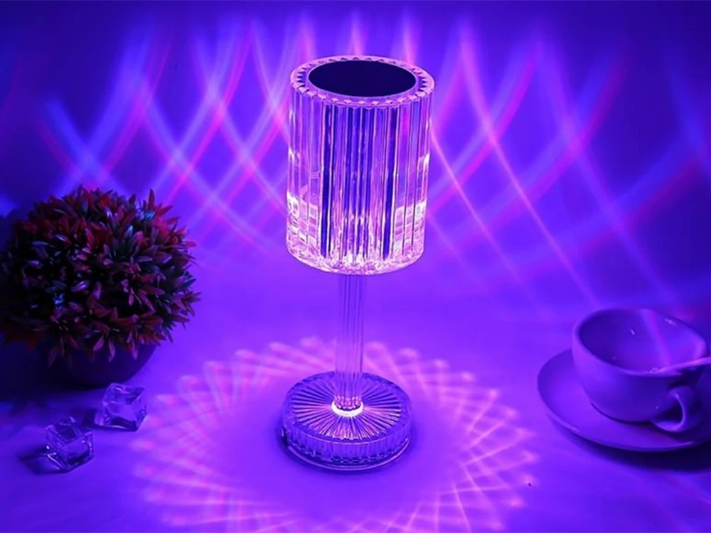 Stalinė naktinė lempa su RGB apšvietimu ir nuotoliniu valdymu