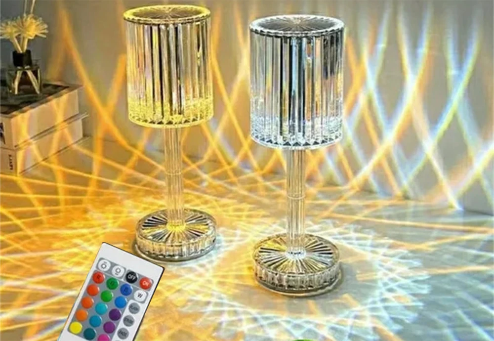 Stalinė naktinė lempa su RGB apšvietimu ir nuotoliniu valdymu