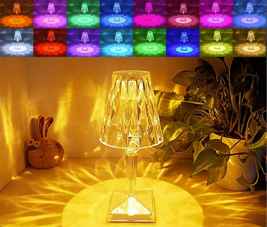 Stalinis naktinis šviestuvas su LED RGB apšvietimu ir nuotolinio valdymo pulteliu