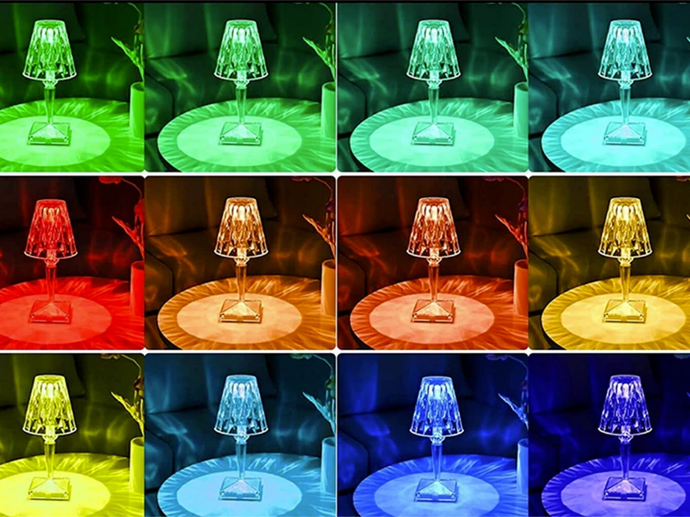 Stalinis naktinis šviestuvas su LED RGB apšvietimu ir nuotolinio valdymo pulteliu