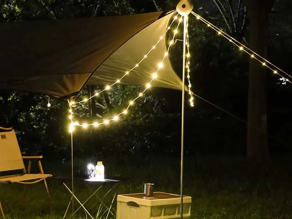 LED kempingo lempa su akumuliatorium, 8 m
