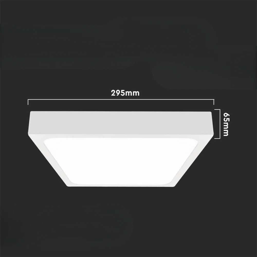 Lubinis šviestuvas V-tac 24W LED paviršinis šviestuvas, baltas, 4000K, IP44, su judesio davikliu