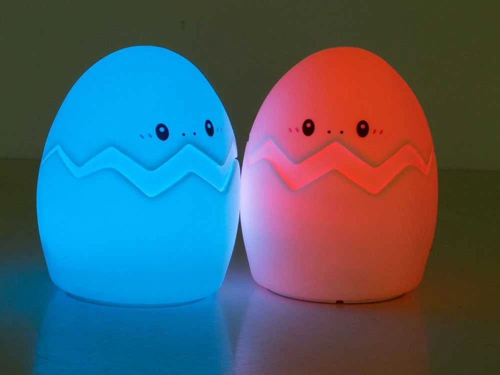 Vaikiška naktinė lempa LED RGB kiaušinio formos