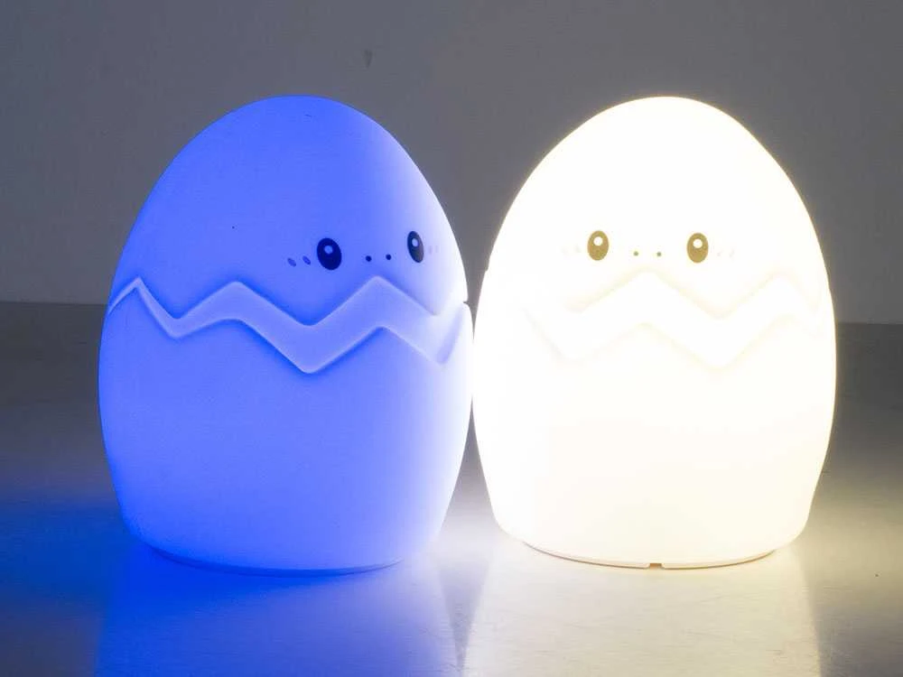 Vaikiška naktinė lempa LED RGB kiaušinio formos