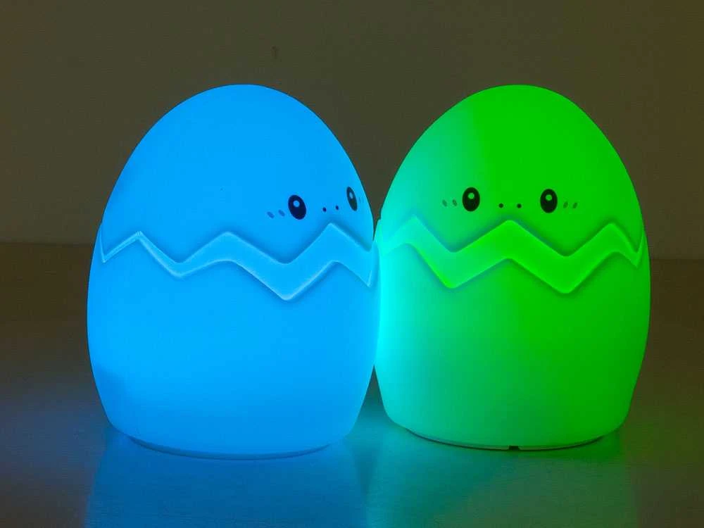 Vaikiška naktinė lempa LED RGB kiaušinio formos
