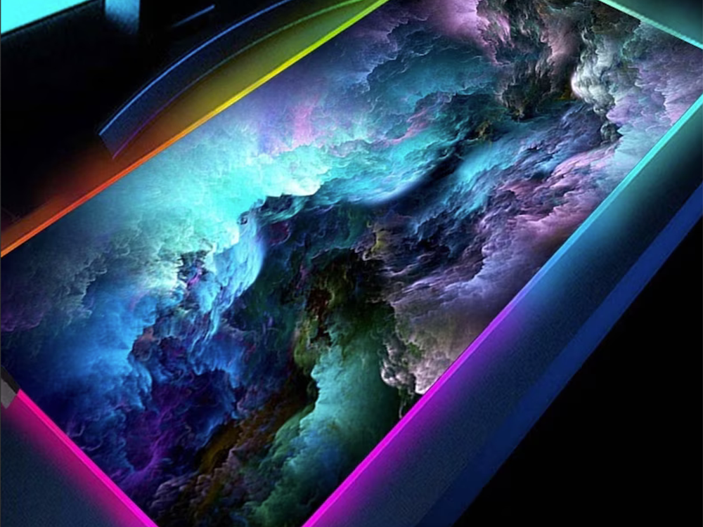 Žaidimų pelės kilimėlis su RGB LED apšvietimu, 80x30 cm