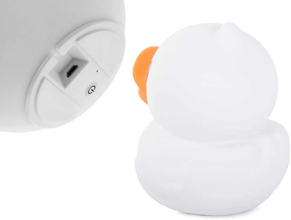Vaikiška LED naktinė lempa antis su RGB ir USB įkrovimu