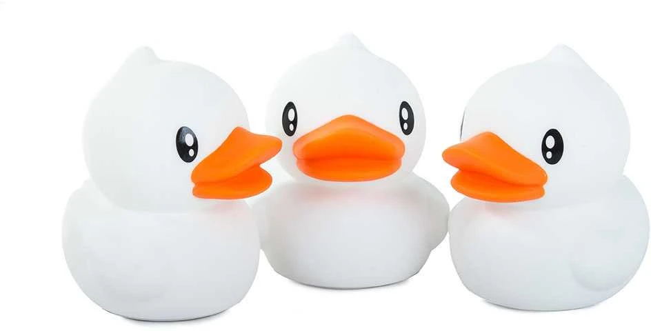 Vaikiška LED naktinė lempa antis su RGB ir USB įkrovimu