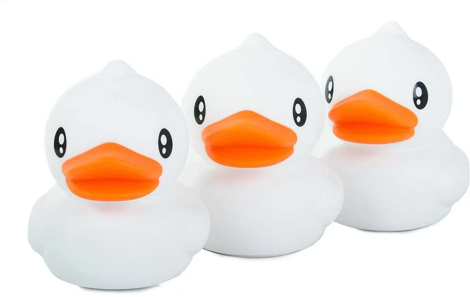 Vaikiška LED naktinė lempa antis su RGB ir nuotolinio valdymo pulteliu