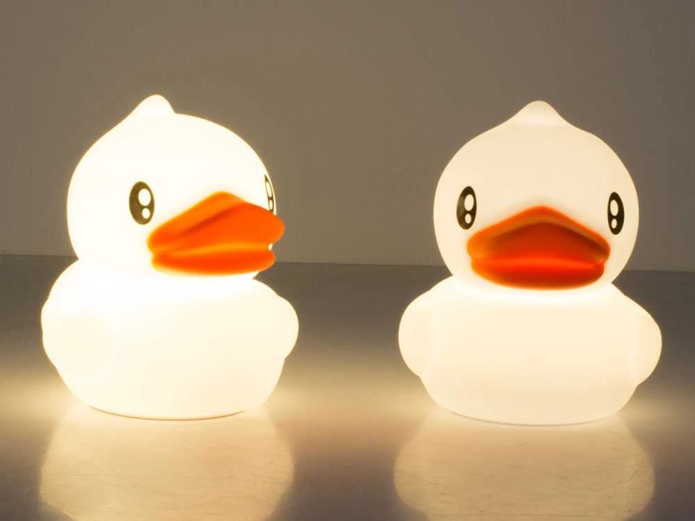 Vaikiška LED naktinė lempa antis su RGB ir nuotolinio valdymo pulteliu
