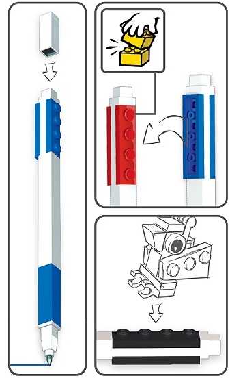 LEGO Stationary Geliniai Rašikliai (3 vnt.) - Raudonas, Mėlynas ir Juodas