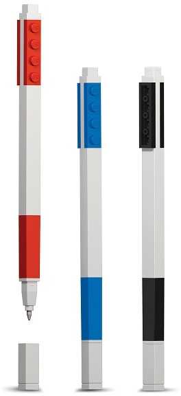 LEGO Stationary Geliniai Rašikliai (3 vnt.) - Raudonas, Mėlynas ir Juodas