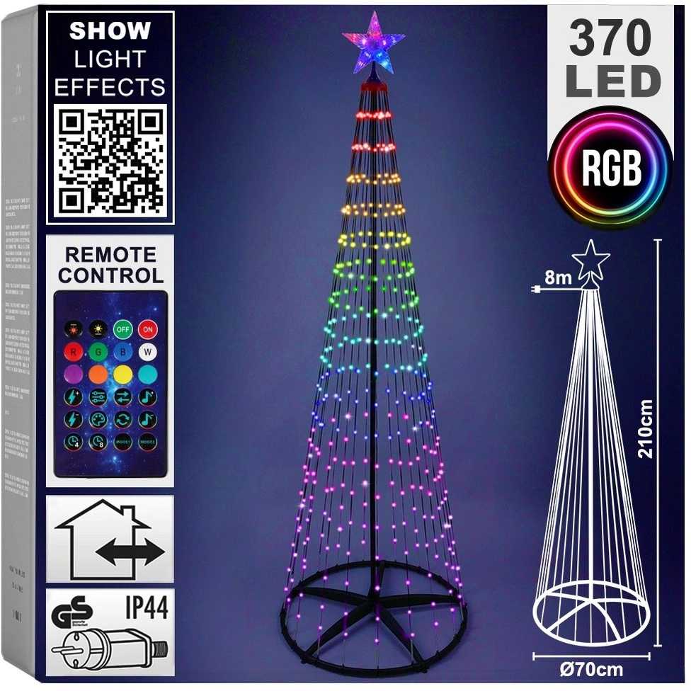 Christmas Decoration Leuchtender Weihnachtsbaum LED-Tannenbaum Christbaum mit Beleuchtung 370 LED 210 cm