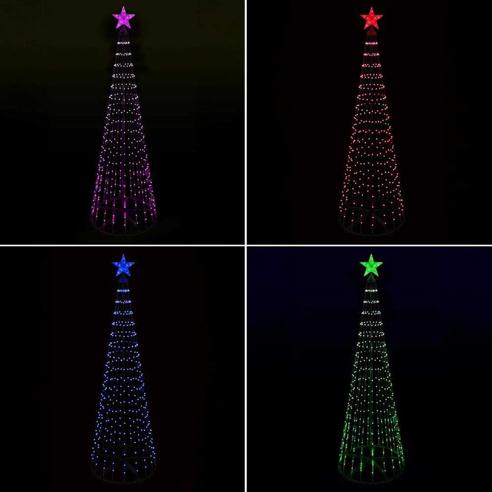 Christmas Decoration Leuchtender Weihnachtsbaum LED-Tannenbaum Christbaum mit Beleuchtung 370 LED 210 cm