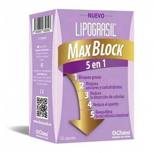 Lipograsil Max Block 5 in 1 120 kapsulių