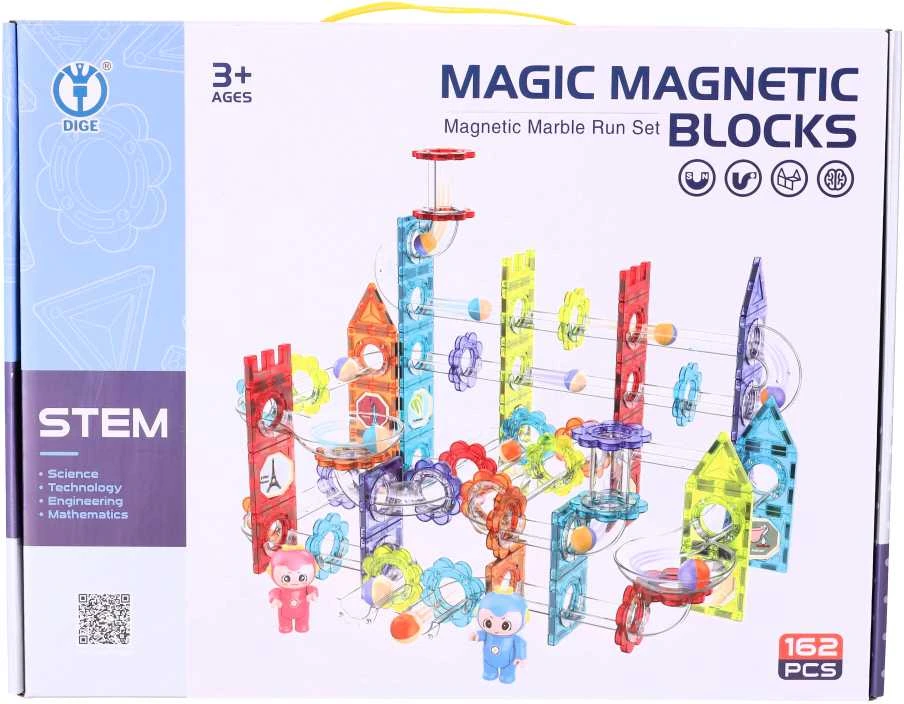 Magnetiniai konstravimo blokai - Takeliai - 162 elementų rinkinys