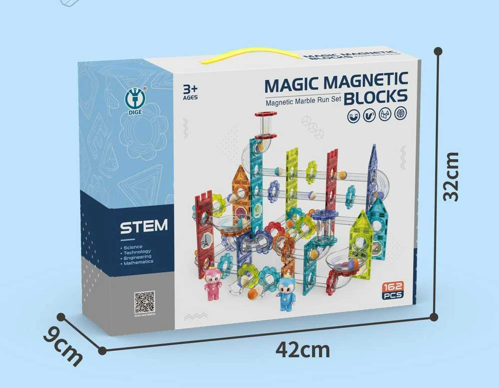 Magnetiniai konstravimo blokai - Takeliai - 162 elementų rinkinys