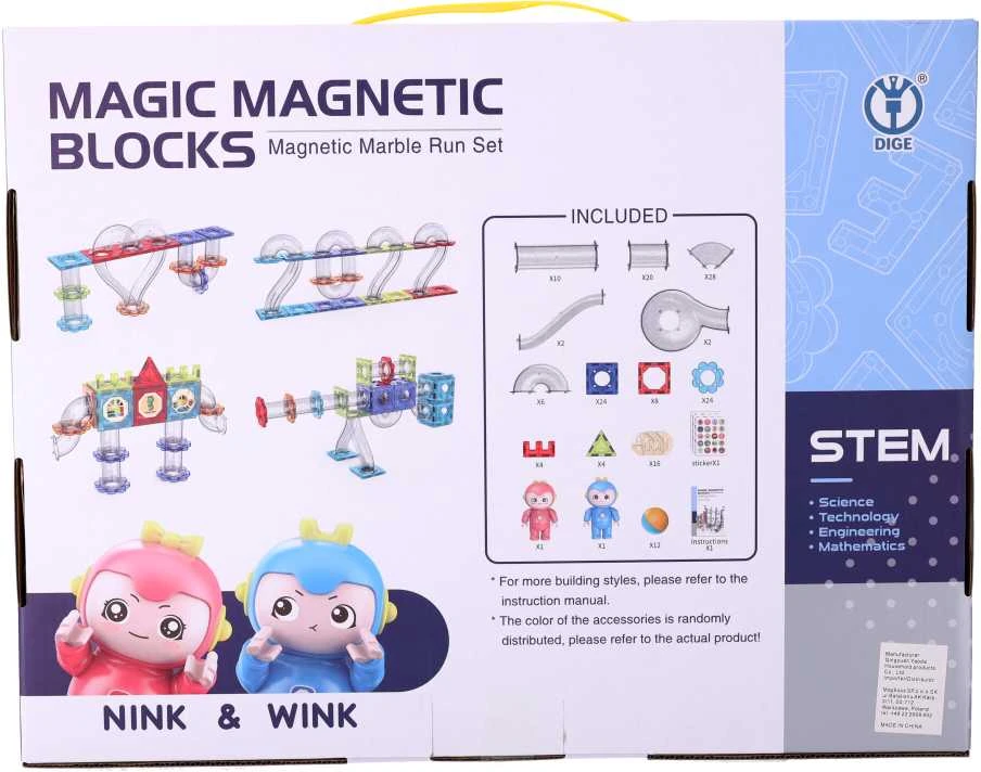 Magnetiniai konstravimo blokai - Takeliai - 162 elementų rinkinys