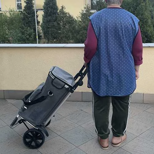 Malatec Sulankstomas Prekybos Vežimėlis - 40L Talpa, Dideliais Ratukais