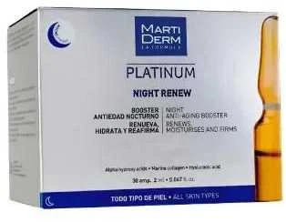 MartiDerm Platinum Night Renew naktinės ampulės nuo raukšlių, 30x2ml